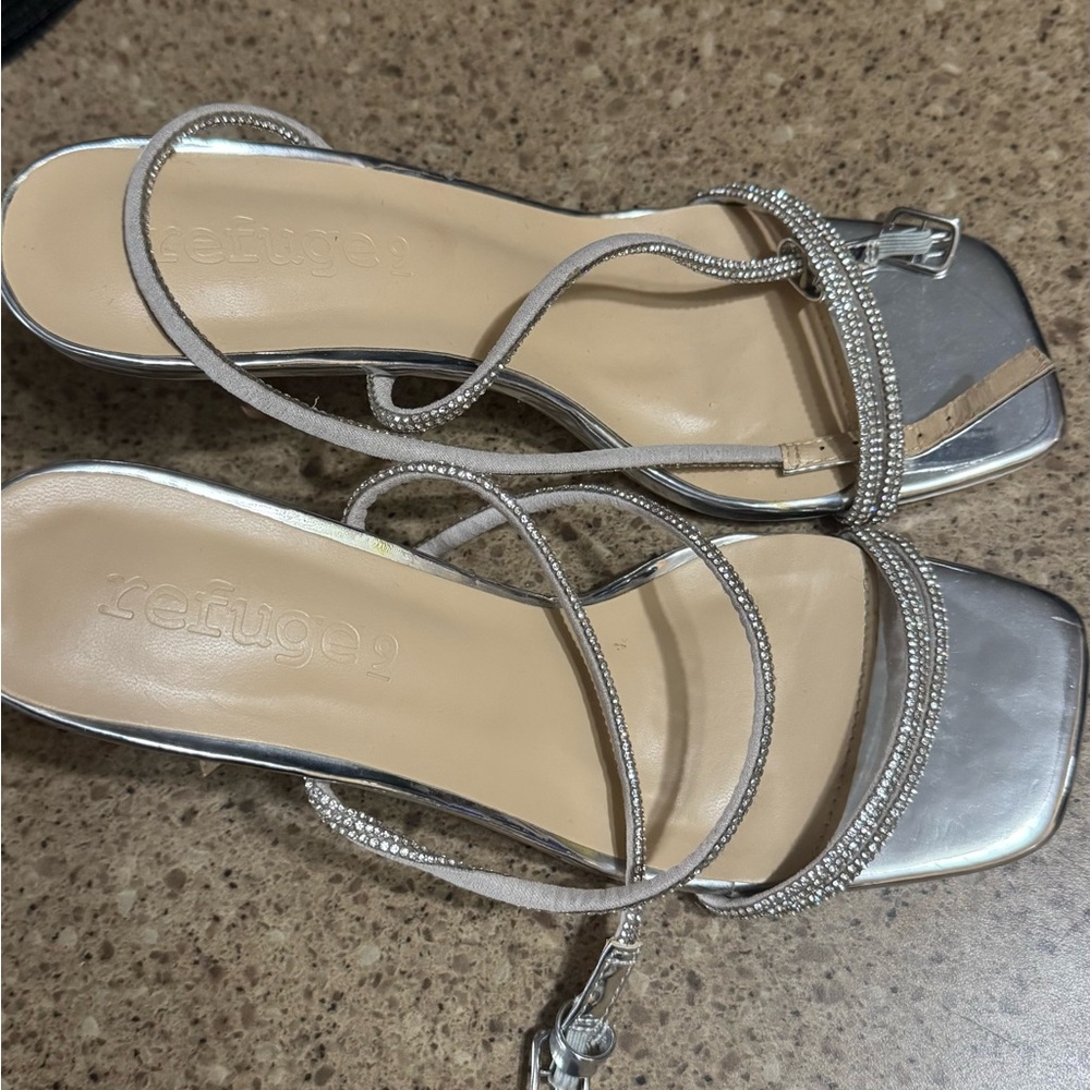 Refuge Metallic Strappy Heels
